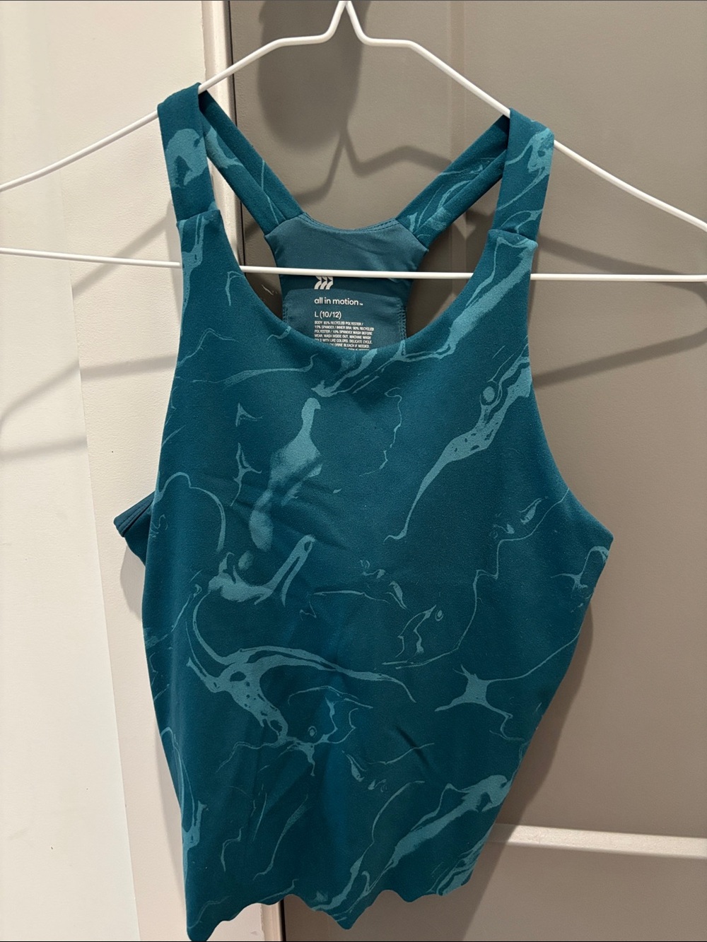 all in motion Teal Marble-Print Racerback Tank